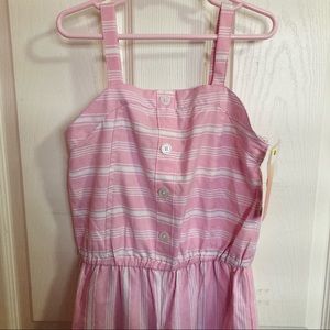 Sunset Sky Pink Stripe Button-Front Jumpsuit